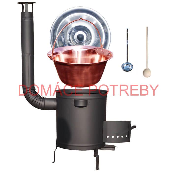 Medený kotlik 14 L (1,2 mm) + hrubostenná (1,5 mm) žiaruvzdorná kotlina 36 PLUS 600