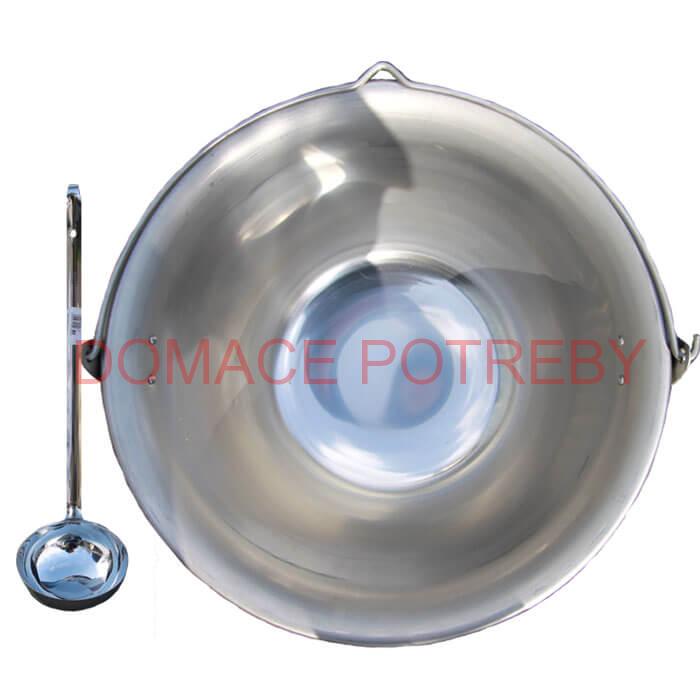Nerezový kotlík na guláš 15 L (1,5 mm) + antikórová naberačka