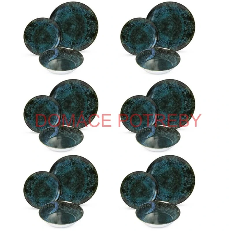 Súprava keramických tanierov 18 ks BLACK