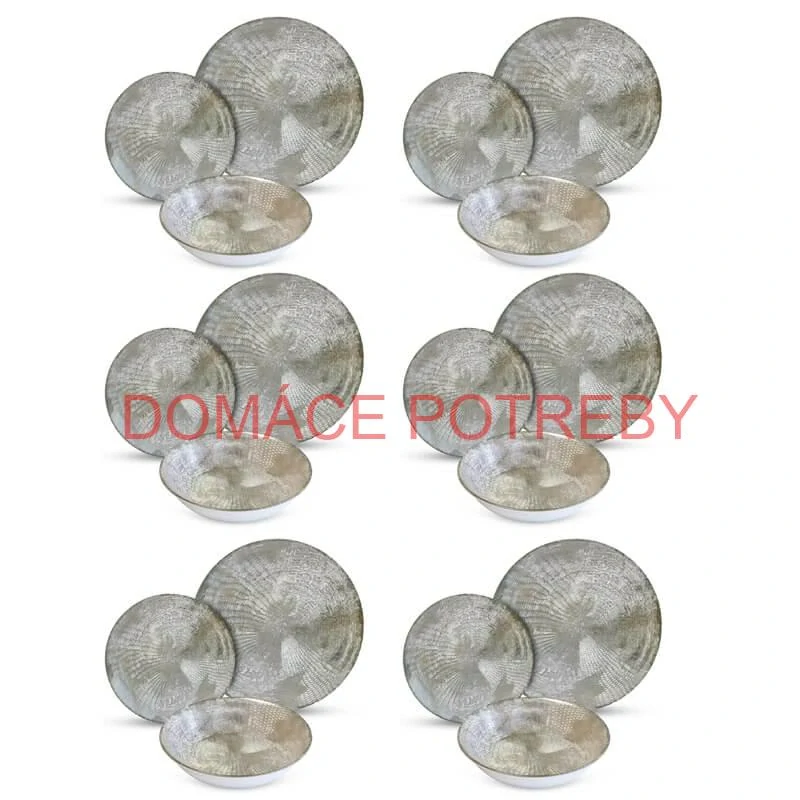 Súprava keramických tanierov 18 ks GREY