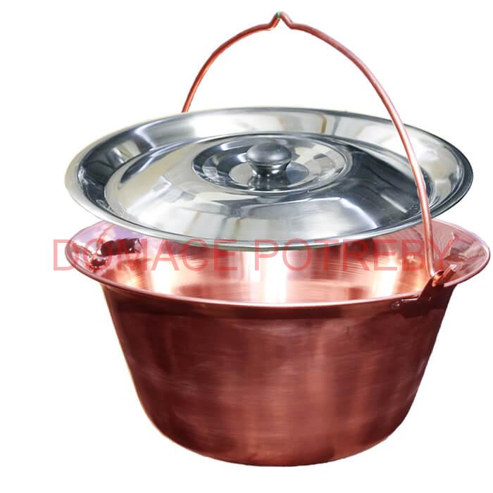 Medený kotlík 14 L + antikorová pokrievka