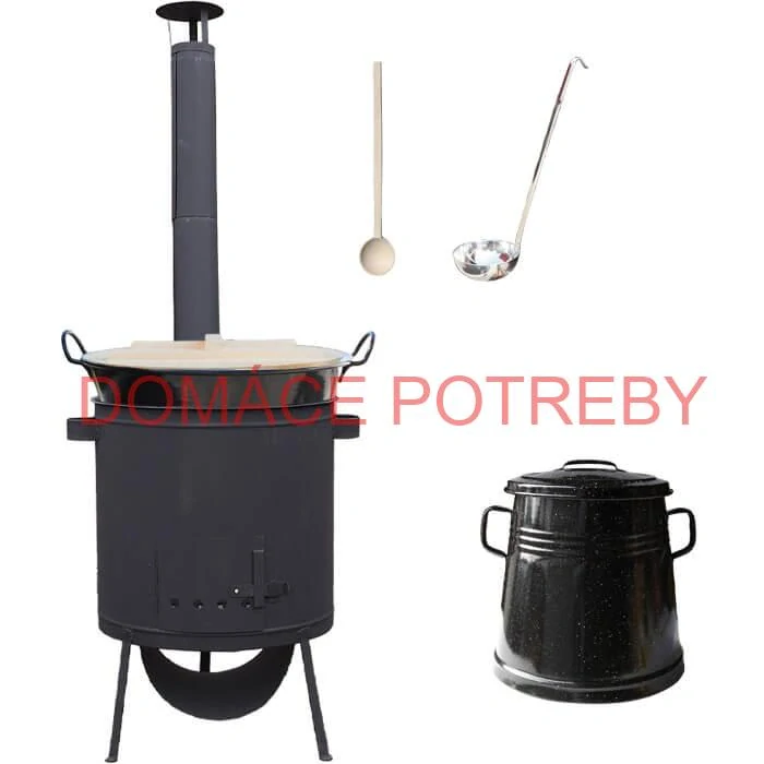 Smaltovaný kotol 100 L + žiaruvzdorná kotlina 42 PLUS 600 4 MM + Nádoba na masť 10 L