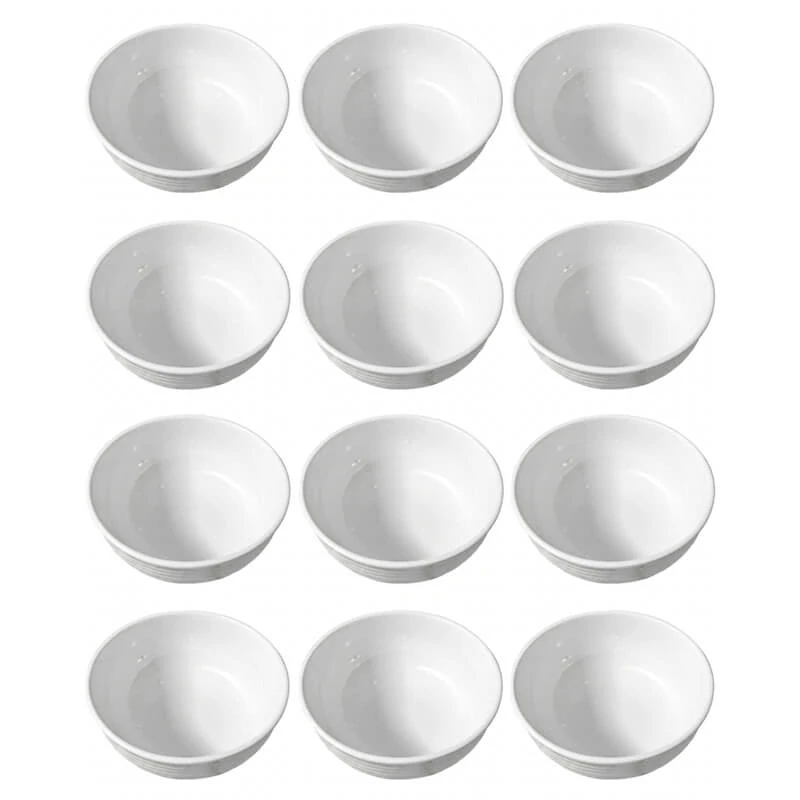 Set 12 ks: Prémiové biele misky s kamennou štruktúrou (750 ml)