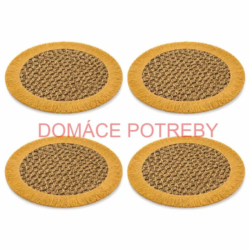 Prírodné podložky pod tanier so strapcami 37 cm, 4 ks