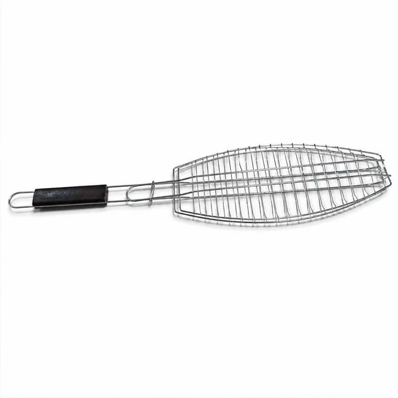 BBQ grilovací rošt na ryby – nerezové grilovacie kliešte 65 × 15 × 4 cm