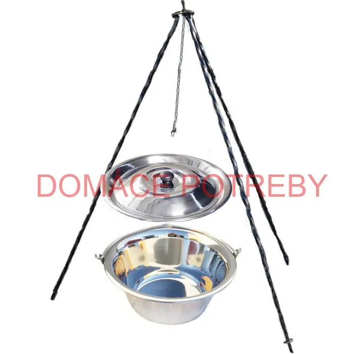 Nerezový kotlík 10 L INOX + pokrievka + stojan CLASSIC