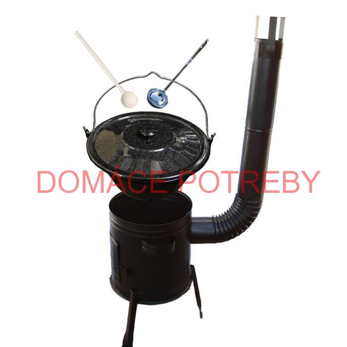 Smaltovaný kotlík 25 L (1,2 mm) + kovová kotlina 42 CLASSIC (KOV) + vareška a naberačka Easy party